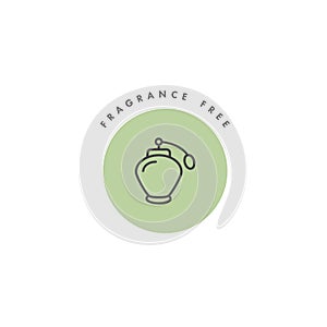 Vector logo, badge and icon for natural and organic products. Fragrance free sign design. Symbol of healthy product.