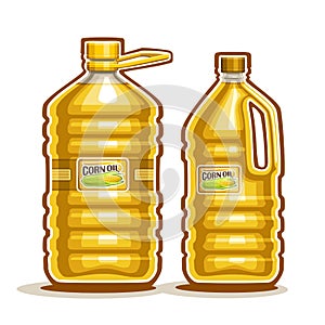 Vector logo big plastic Bottles with Corn Oil