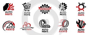 Vector logo of car parts, auto repair