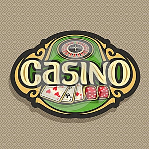 Vector logo for Casino club on brown background