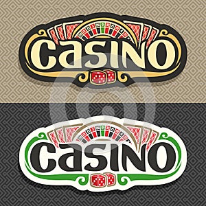 Vector logo for Casino club on geometric background