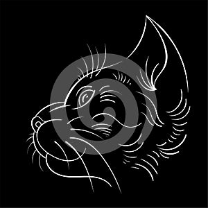 The Vector logo cat for tattoo or T-shirt design or outwear.