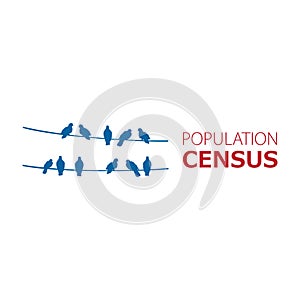 Vector logo for census, population count and demographic statistics