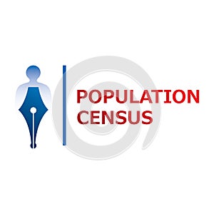 Vector logo for census, population count and demographic statistics