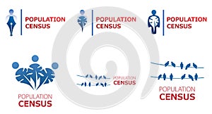 Vector logo for census, population count and demographic statistics