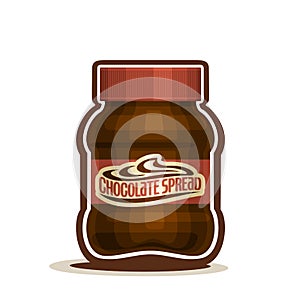 Vector logo Chocolate Spread Jar with label