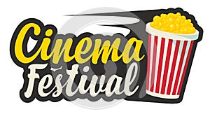 Vector logo for cinema festival with a popcorn