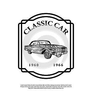 Vector logo classic vintage cars