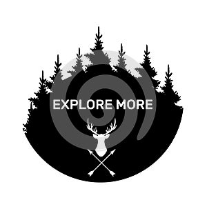 Vector logo deer. Deer, forest, nature logo, icon. Explore more logo.