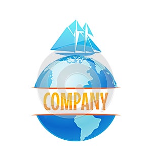 Vector logo for Delivery company, travel cruise journey