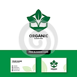 Vector logo design for agriculture, agronomy, rural country farming field, natural harvest, Free Business Card