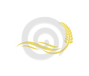 Vector logo design for agriculture, agronomy, wheat farm, rural country farming field, natural harvest photo