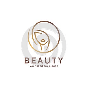 Vector logo design for beauty salon, hair salon, cosmetic photo