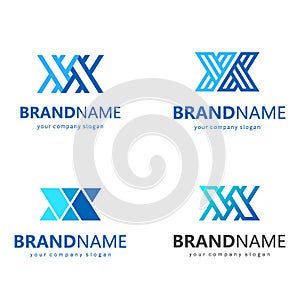 Vector logo design for business. Letter X. Two letters X