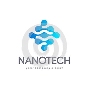 Vector logo design for business. Nanotech, innovation, technology, science