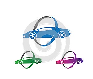 Vector logo design of car insurance, car maintenance service, car protection, car performance