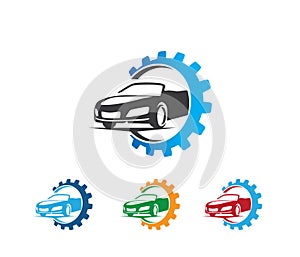Vector logo design of car insurance, car maintenance service, car protection, car performance