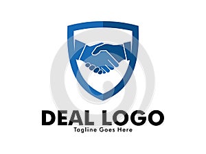 Vector logo design of deal handshake sign meaning of friendship, partnership cooperation