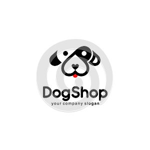 Vector logo design. Dog shop