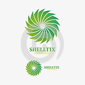 Vector logo design element. Abstract, sink, shell