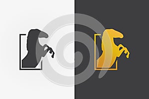 Vector logo design element. Knight, steed