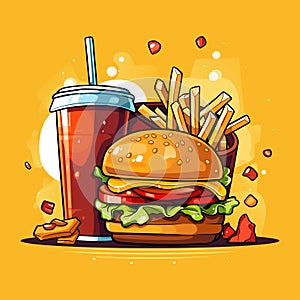 A vector logo design for a fast-food restaurant