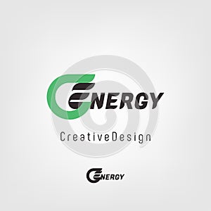 Vector logo design. Green energy symbol icon