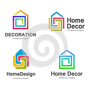 Vector logo design. Home decor, decoration