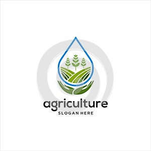 Vector logo design illustration of agriculture business