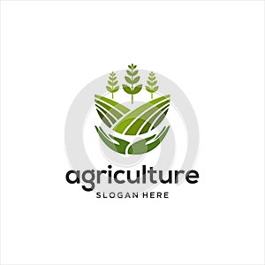 Vector logo design illustration of agriculture business