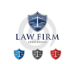 Vector logo design illustration for law firm business, attorney, advocate, court justice