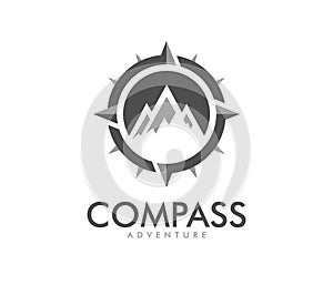 Vector logo design illustration for travel tour agency, location navigation compass adventure, explore icon