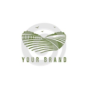 Vector logo design perfectly suitable for agriculture, agronomy, wheat farm