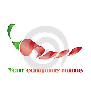 Vector logo design with a red pepper for your company