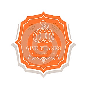 Vector logo design for Thanksgiving Day celebration