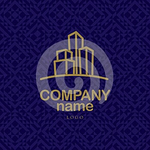 Vector logo design for urban building company and industrial business.