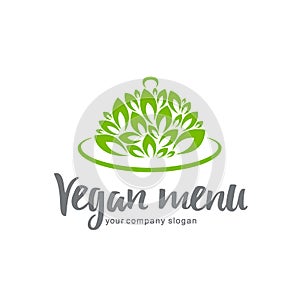 Vector logo design. Vegan Menu