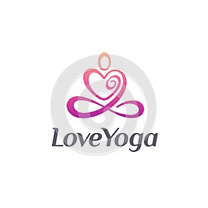 Vector logo design for yoga studio. Love Yoga