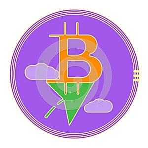 Vector Logo Digital Cryptocurrency Bitcoin. Vector Illustration . Financial Growth Concept