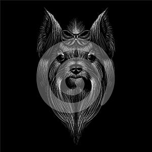 The Vector logo dog for tattoo or T-shirt design or outwear. Cute print style dog or puppy background.