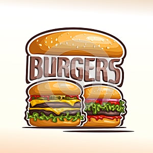 Vector logo double burgers