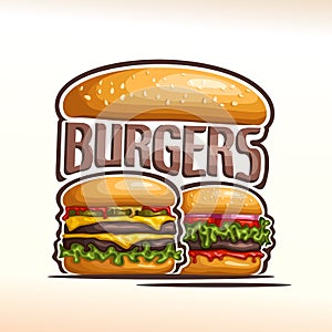 Vector logo double burgers photo