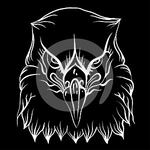 Web The Vector logo eagle for tattoo or T-shirt design or outwear.  Hunting style eagle background. This drawing is for black fabr photo