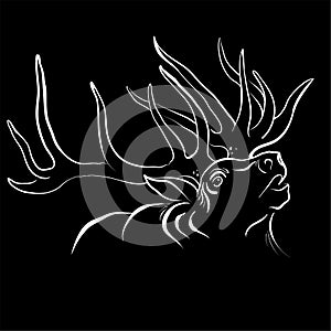 The Vector logo elk for T-shirt design or outwear.