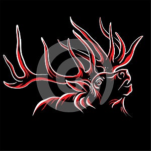 The Vector logo elk for T-shirt design or outwear.