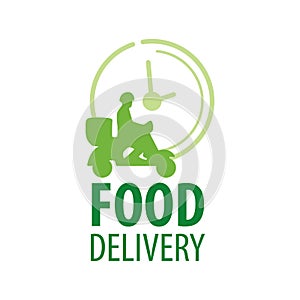 Vector logo of food delivery, courier delivery