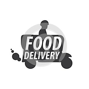 Vector logo of food delivery, courier delivery