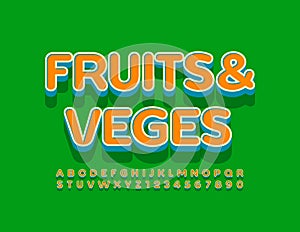 Vector logo Fruits and Veges with Creative Alphabet