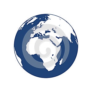 Vector logo globe, Earth icon, Earth logo on white