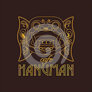 The vector logo. Head of Hanuman.